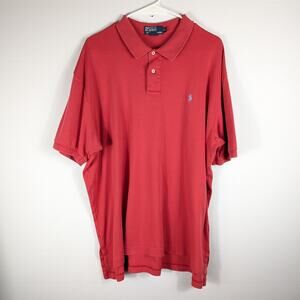 Polo Ralph Lauren Mens XL Red Cotton Polo Shirt Short Sleeve Classic Fit Casual
